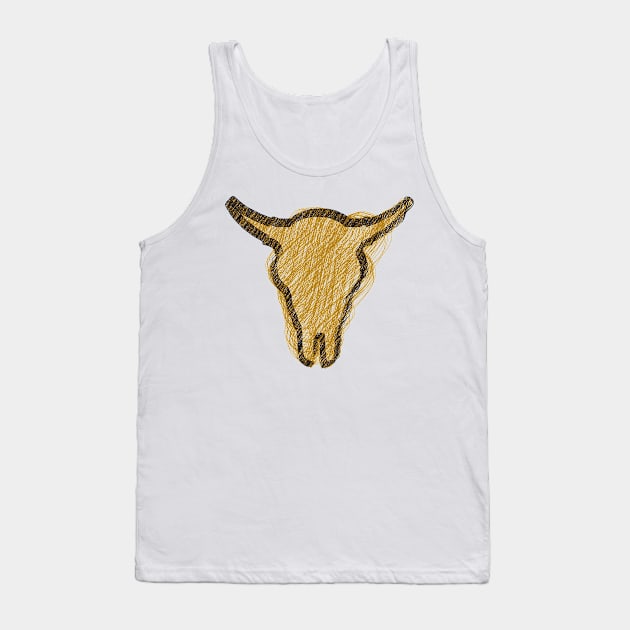 Sacred Buffalo Collection - Buffalo Skull n°2, Doodle Tank Top by Biagiode-kd